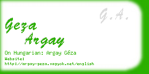 geza argay business card